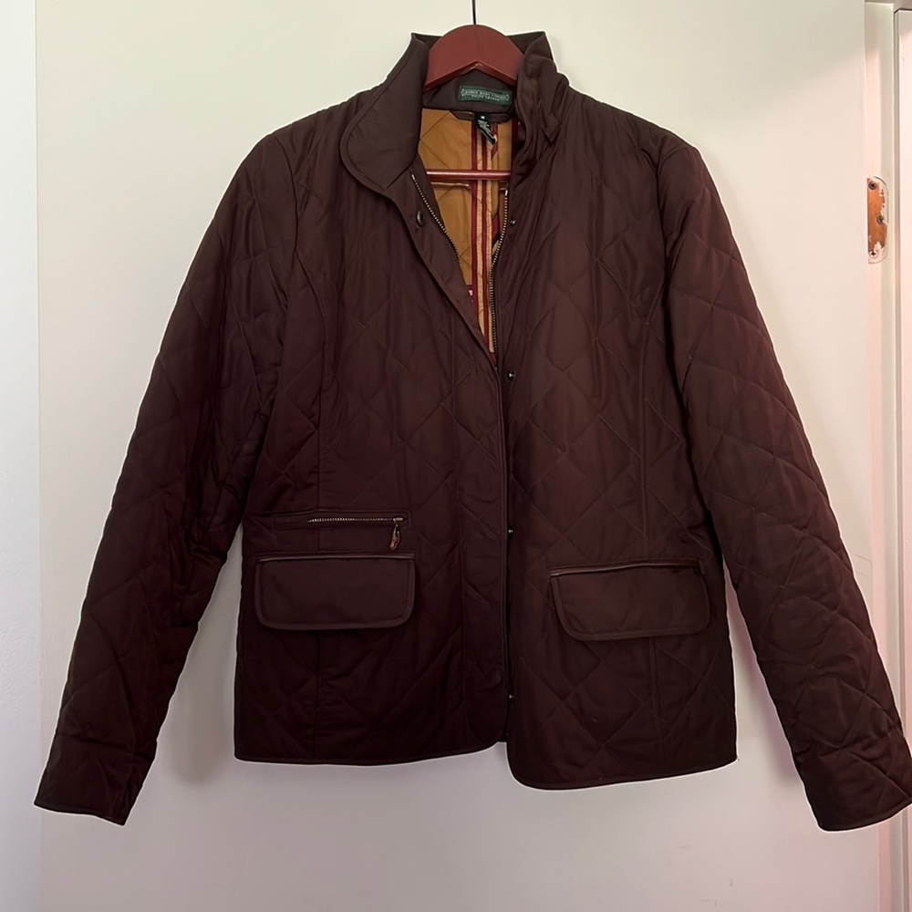 Ralph Lauren Coat - Size M - Brown with equestrian themed liner inside